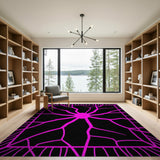 Electric Pink Geometric Area Rug