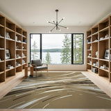 Beige Abstract Swirl Abstract Area Area Rug