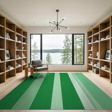 Vibrant Green Vertical Stripe Area Rug
