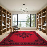 Ornate Red Persian Mandala Rug