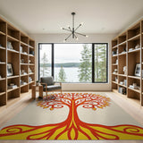 Ornate Red Tree of Life Area Rug