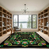 Green Mask Heritage Tribal Area Rug