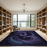 Purple Entwined Tentacles Abstract Area Rug