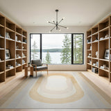 Beige Arched Geometric Area Rug