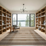 Brown and Tan Brown Tan Woven Plaid Area Rug