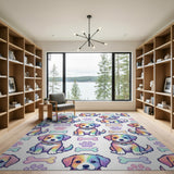 Rainbow Puppy Kids Cartoon Washable Area Rug