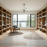 Abstract Wave Beige and Neutral Area Rug