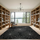 Intricate Spider Web Area Rug - Black White