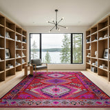 Heritage Tribal Vibrant Red Tribal Geometric Area Rug
