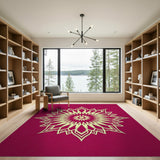 Crimson Mandala Persian Area Rug