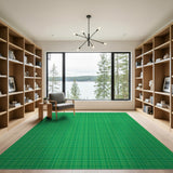 Vibrant Green Grid Plaid Area Rug