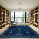 Rainbow Anchor Chain Coastal Area Rug