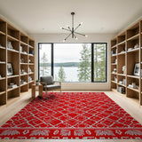 Red Heritage Tribal Lattice Area Rug