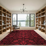 Bold Red Heritage Tribal Red Area Rug