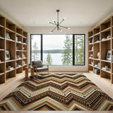 Brown Tan Zigzag Chevron Heritage Rug