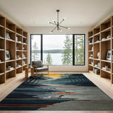 Misty Forest Sunset Wildlife Area Rug