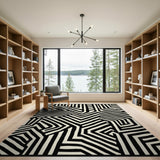 Bold Black White Geometric No. 14 Area Rug
