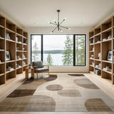 Abstract Beige Geometric Modern Area Rug