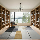 Geometric Modern Modern Geometric Grey Gold Area Rug