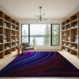 Abstract Area Vibrant Swirling Waves Abstract Area Rug