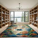 Vibrant Coral Reef Fish Underwater Area Rug