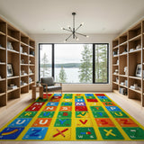 Multi-color and Patterns Vibrant Multi-Color ABC Alphabet Kids Area Rug