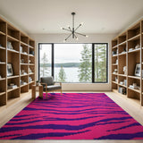 Vibrant Pink Purple Zebra Stripe Area Rug