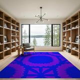 Vibrant Purple Geometric Modern Area Rug
