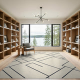 Modern Black Geometric Area Rug