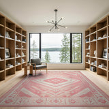 Southwestern Blush Pink Southwestern Geometric Area Rug