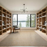 Beige and Neutral Beige Geometric Dot Grid Area Rug