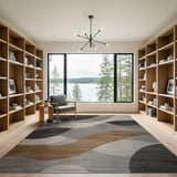 Abstract Area Grey Abstract Grey Wave Area Rug