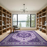 Elegant Purple Persian Medallion Area Rug