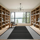 Bold Black White Vertical Stripe Black and White Area Rug