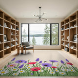 Wildflower Border Floral Area Rug