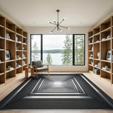 Hypnotic Infinite Corridor Black White Geometric Rug