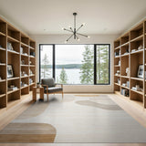 Beige and Neutral Beige Organic Shapes Abstract Area Rug