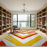 Bold Red Yellow Chevron Stripe Area Rug
