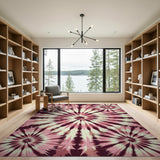 Vibrant Pink Tie-Dye Swirl Area Rug