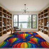Rainbow Hot Air Balloon Area Rug