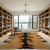 Orange Tiger Stripe Area Rug