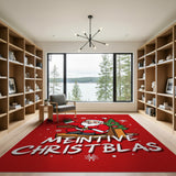 Cartoon Santa Merry Christmas Area Rug