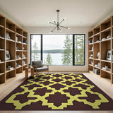 Gold Geometric Trellis Area Rug