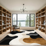 Abstract Area Abstract Brown Wave Area Rug