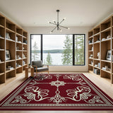 Red Traditional Persian Elegant Red Persian Floral Medallion Rug