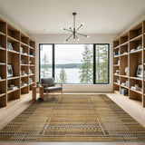 Brown and Tan Geometric Brown Tan Woven Area Rug