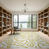 Elegant Gold Swirl Area Rug