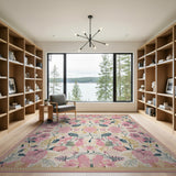Blush Pink Floral Vintage No. 11 Area Rug