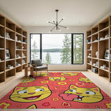 Cheeky Yellow Cartoon Cats Rug