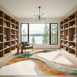 Abstract Area Brown and Tan Brown Tan Abstract Wave Area Rug